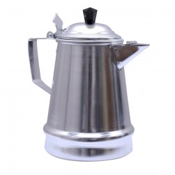 Abu Taj, Aluminum milk pot, Indian coffee pot, Silver, Size 15 Cm