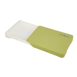 ALSANIDI, Plastic cutting board with drawer, Fruit and Vegetables cutting board, Green*White, Size 22*30 Cm