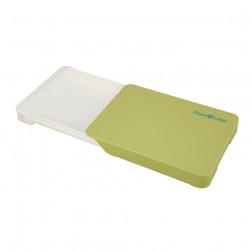 ALSANIDI, Plastic cutting board with drawer, Fruit and Vegetables cutting board, Green*White, Size 22*30 Cm