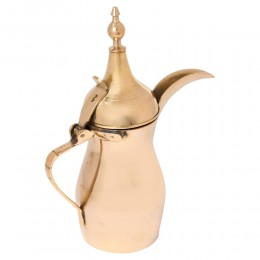 السنيدي، دلة قهوة عربية رسلان نحاس هندي، ذهبي، مقاس 9 سم