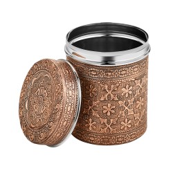 ALSANIDI, Indian Stainless steel Spices storage, Tea, coffee and sugar storage for trips, Bronze, Size 7 Cm