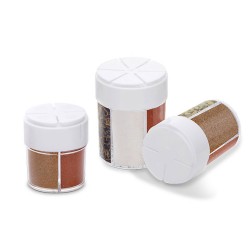 ALSANIDI, Divided Plastic Spices Storage, Tea, coffee and sugar storage for trips, Transparent , Small