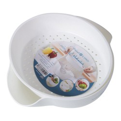 ALSANIDI, Plastic rice and Vegetables strainer, Rice, Vegetables and fruits strainer, White, Size 21 Cm