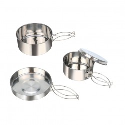 DPT, Stainless steel cooking pot, Cooking pot, Silver, Set 3 pcs