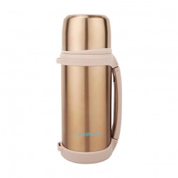 ALSANIDI, Hot and cold Stainless steel Thermos for tea and coffee, Tea and coffee Thermos for trips, Gold, capacity 1 L