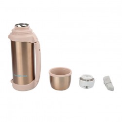 ALSANIDI, Hot and cold Stainless steel Thermos for tea and coffee, Tea and coffee Thermos for trips, Gold, capacity 1 L