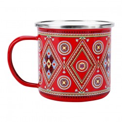 ALSANIDI, Najdi inscription cup, Coffee cup for trips and travel, Red, capacity 750 ml