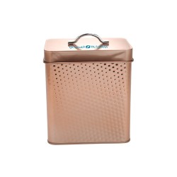 ALSANIDI, Habb Al-Romman Steel Spices Storage, Tea, coffee and sugar storage for trips, Coppery, Size 14*14*16.5 Cm