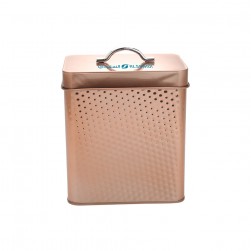 ALSANIDI, Habb Al-Romman Steel Spices Storage, Tea, coffee and sugar storage for trips, Coppery, Size 14*14*16.5 Cm