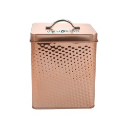 ALSANIDI, Habb Al-Romman Steel Spices Storage, Tea, coffee and sugar storage for trips, Coppery, Size 12*16*18 Cm