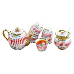 ALSANIDI, Porcelain teapot set, White, Set 9 pcs