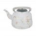 السنيدي، ابريق شاي غضار نقش مشجر، براد شاي، ابيض، سعة 2.5 لتر