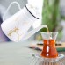 السنيدي، ابريق شاي غضار نقش مشجر، براد شاي، ابيض، سعة 1.5 لتر