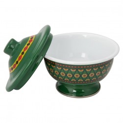 ALSANIDI, Najdi inscription bowel, bowel with Lid, Green, Size 12 Cm