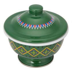 ALSANIDI, Najdi inscription bowel, bowel with Lid, Green, Size 12 Cm