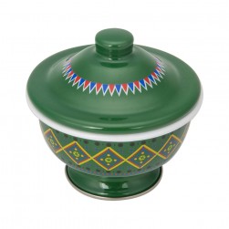 ALSANIDI, Najdi inscription bowel, bowel with Lid, Green, Size 13 Cm