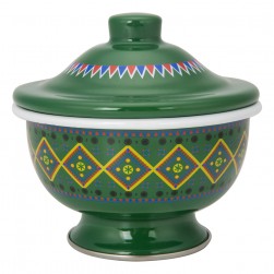 ALSANIDI, Najdi inscription bowel, bowel with Lid, Green, Size 14 Cm