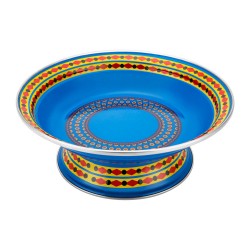 ALSANIDI, Najdi Inscription Ghedar plate, Najdi Inscription Chinko plate, Blue, Size 22 Cm