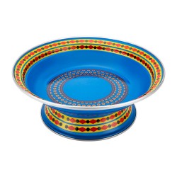 ALSANIDI, Najdi Inscription Ghedar plate, Najdi Inscription Chinko plate, Blue, Size 24 Cm