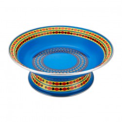 ALSANIDI, Najdi Inscription Ghedar plate, Najdi Inscription Chinko plate, Blue, Size 24 Cm