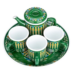 ALSANIDI, Al-Asiri tea and milk serving set, Green, Set 5 pcs