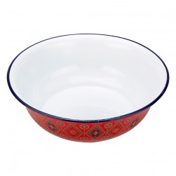 ALSANIDI, Najdi inscription Badia Pan, Salad bowel, Red, Size 35.5*11.4 Cm