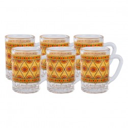 ALSANIDI, Najd inscription tea cups set, Tea mug, Beige, Set 6 pcs