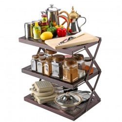 ALSANIDI, Kitchen Utensil Shelf Unit, Kitchen Storage Shelf, Brown, Size 50*35*53 Cm