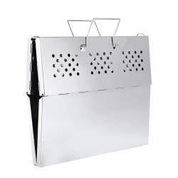 ALSANIDI, Charcoal grill for trips, Portable Charcoal Grill, Silver, Size 38*38*14 Cm