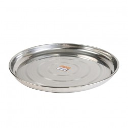 ALSANIDI, Indian Stainless Steel Bowel, Trips plates, Silver, Size 30 Cm