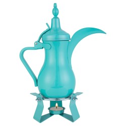 ALSANIDI, Raslan Indian Stainless steel Arabic Coffee Dallah, Raslan Dallah, Turquoise, Size 26