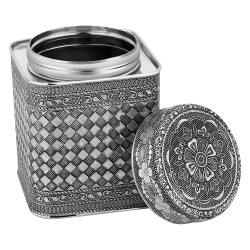 ALSANIDI, Indian Stainless steel Spices storage, Tea, coffee and sugar storage for trips, Silver, Size 2