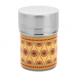 ALSANIDI, Najdi Inscription Steel Spices Storage, Tea, coffee and sugar storage for trips, Yellow, Size 6*8.5 Cm