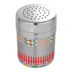 ALSANIDI, Al-Qatt Al-Asiri Steel Spices Storage, Tea, coffee and sugar storage for trips, Silver, Size 7*9.5 Cm