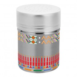 ALSANIDI, Al-Qatt Al-Asiri Steel Spices Storage, Tea, coffee and sugar storage for trips, Silver, Size 7*9.5 Cm