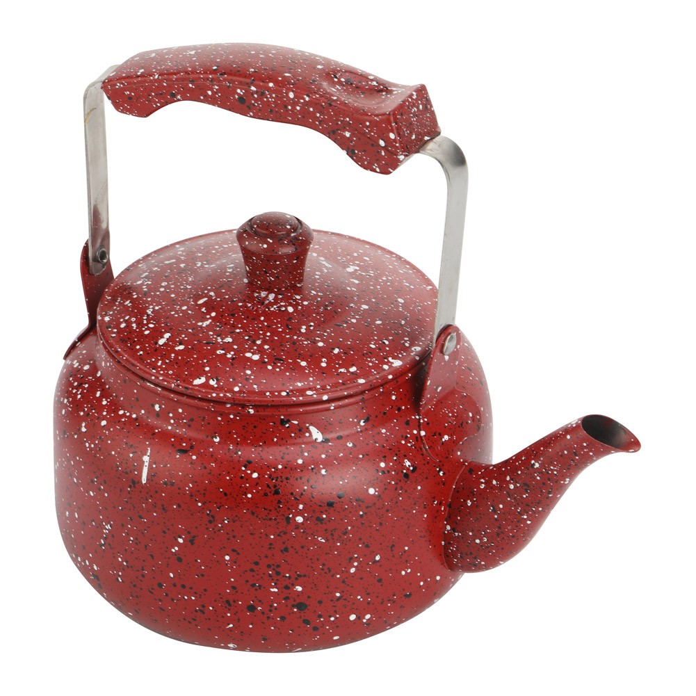 ALSANIDI, Ceramic coated tea pot, Stainless steel teapot, Red, capacity 1 L