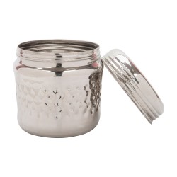 ALSANIDI, Indian Stainless steel Spices storage, Tea, coffee and sugar storage for trips, Silver, Size 10 Cm