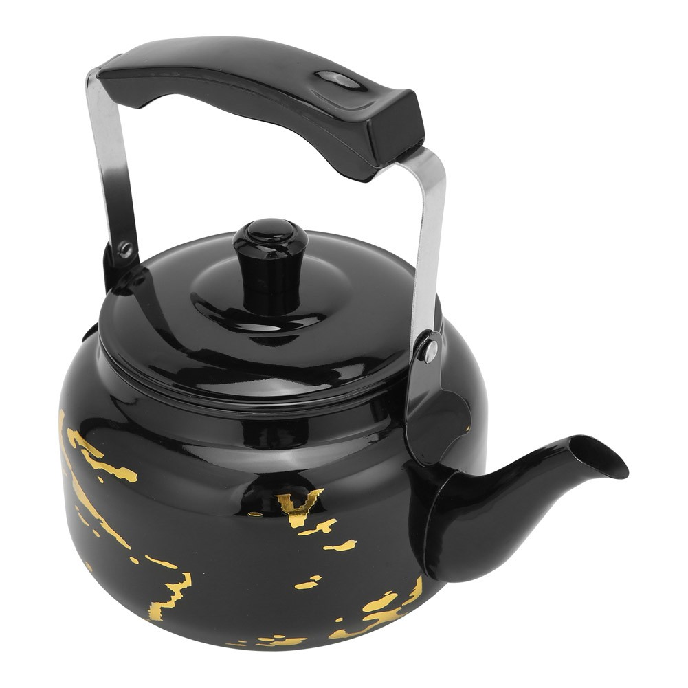 ALSANIDI, Ceramic coated tea pot, Stainless steel teapot, Black, capacity 2.1 L