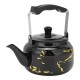 ALSANIDI, Ceramic coated tea pot, Stainless steel teapot, Black, capacity 2.1 L