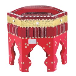 ALSANIDI, Heritage Chair, Wooden Chair, Red, Size 36*36*40 Cm