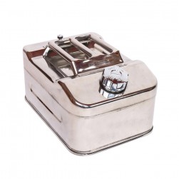 ALSANIDI, Thick Fuel and Gasoline Tank, Portable Stainless Steel Petrol Container, Silver, capacity 10 L