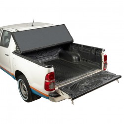 DPT, Leather Foldable Tonneau Cover for a 2005 Hilux Single Cab, Hilux Cover, Black