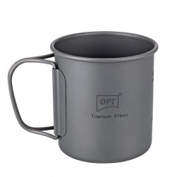 DPT, Titanium cup for trips and hiking, Gray, capacity 375 ml