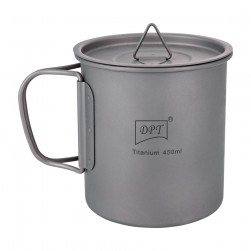 DPT, Titanium cup for trips and hiking, Gray, capacity 450 ml