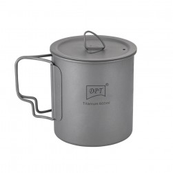 DPT, Titanium cup for trips and hiking, Gray, capacity 600 ml