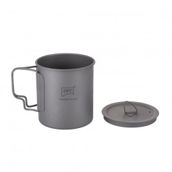 DPT, Titanium cup for trips and hiking, Gray, capacity 600 ml