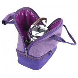 ALSANIDI, Stainless steel teapot bag with Completed Glasses, Tea bag for trips, Lilac, Set 9 pcs