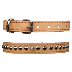 ALSANIDI, Leather Braided Collar, Brown, عرض 2 Cm