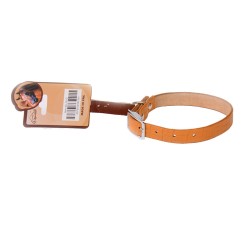 ALSANIDI, Leather Braided Collar, Brown, عرض 2 Cm