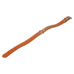 ALSANIDI, Leather Braided Collar, Brown, عرض 2.5 Cm